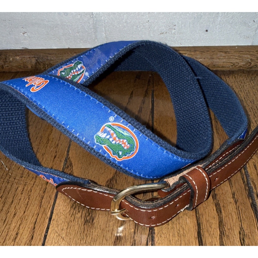 Florida Gators Belt 42 Inch Royal Blue And Orange Gold Tone Hardware